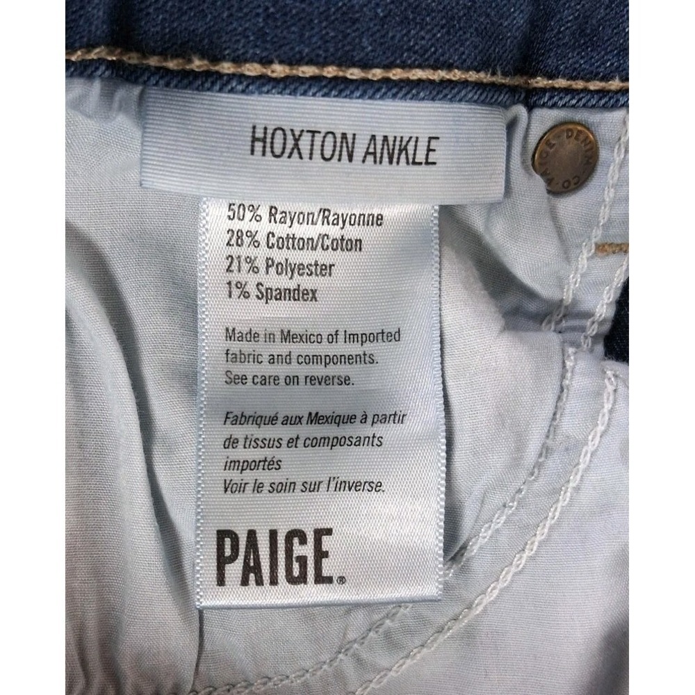 Paige Hoxton Ankle Jeans Womens 28 Blue Mid Rise Slim Stretch Denim Pants - Picture 4 of 10